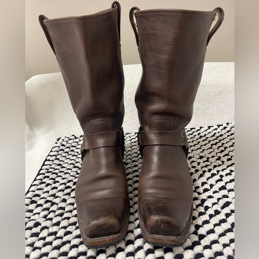 Frye Women's Brown Leather Combat Boots